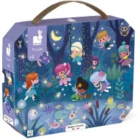Janod - Puzzle für Kinder Feen und Wasserlilien, 36 Teile - Lernspiel - Feinmoto