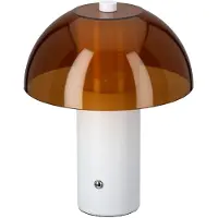 Gilde Tischleuchte (LED), Pilz, Lecce, Acryl, Metall, orange, weiß, VE 1, D. 15 cm Höhe: 20.00 cm Durchmesser: 15.00 cm 59642