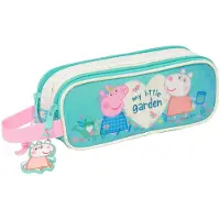 Safta Double Peppa Pig Pretty Flowers Mäppchen Blau Mann Blau One Size