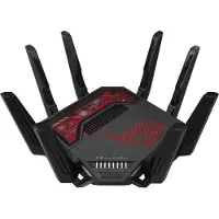 Asus ROG Rapture GT-BE19000, Wi-Fi 7 (802.11be), Tri-Band (2,4 GHz/5 GHz/6 GHz), Ethernet/LAN, Schwarz, Rot, Tabletop-Router