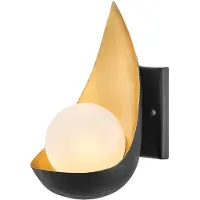 Quintiesse Wandleuchte Ren, 1-flammig, schwarz/gold