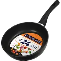Kadax Bratpfanne "Garsas", Pfanne mit Antihaftbeschichtung, Pfanne mit Kunststoffgriff, 24 cm, Schwarz