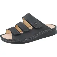 Finn Comfort Mataro Herren Pantolette blau schwarz gefettetes Nubukleder - Größe: 41
