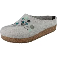 Iesse Schuh HAFLINGER Grizzly Amaya Damen Filzclogs steingrau Wollfilz - Größe: 40