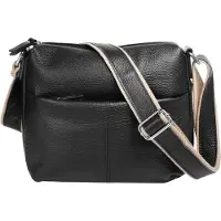 Samantha Look Umhängetasche "Damen echt Leder, Made in Italy", Damen, Gr. B/H/T: 26cm x 24cm x 5cm onesize, schwarz, Leder, unifarben, Taschen Umhängetasche, echt Leder, Made in Italy