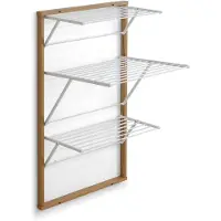 Arredamenti Italia Wäscheleine de Karim Wand, Holz - abschließbar - 16 m ausziehbare Wäscheleine - Kirsche Finish Ar-It el Herz de das Holz
