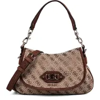 GUESS Damen Umhängetaschen Samantha Flap Shoulder Bag - Bruin - Größe ONESIZE