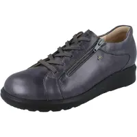 Finn Comfort Lisboa Damen Halbschuhe mit Reißverschluss anthrazit Glattleder - Größe: UK 6,5