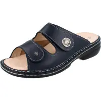 Finn Comfort FinnStretch Zeno Damen Pantolette atlantic blau Glattleder - Größe: 38