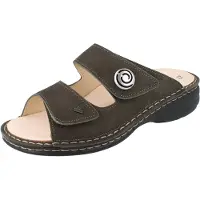 Finn Comfort Colina Damen Pantolette olivgrün Nubukleder - Größe: 41