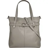 Cluty Shopper "Damen echt Leder, Made in Italy", Damen, Gr. B/H/T: 30cm x 31cm x 11cm onesize, grau, Leder, leicht glänzend, unifarben, Taschen Shopper, echt Leder, Made in Italy