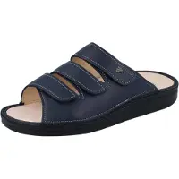 Finn Comfort Korfu Damen Pantolette dunkelblau atlantic Glattleder - Größe: 43