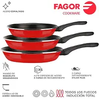 Fagor Bratpfanne optimax ø20+24+28cm emaillierter Stahl 1,5mm fagor