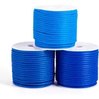 Markenlos 30 Meter Gummikordel, 2 mm breit, mit Abstandshalter, blaue Farbe. Kordel für Schmuckherstellung, mit 1 mm Loch, geeignet für die Herstellung von Armbändern und anderen Schmuckstücken
