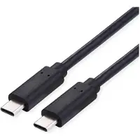 Value USB 2.0 Kabel, USB C-C, ST/ST, 100W, schwarz, 1 m