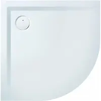 Hoesch Mineralguss-Viertelkreis-Duschwanne Muna 90x90x3cm, weiß, Solique, Antirutsch