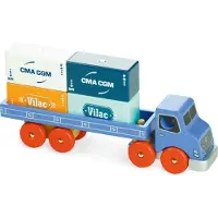 Vilac Holz Container LKW Spielzeug mit Magnetcontainern für Kinder