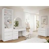Mirjan 24 Wohnzimmer-Set Tireno V, Wohnzimmer vom Hersteller (Farbe: Weiß Velvet)