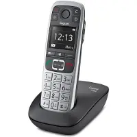 Gigaset E560, Analoges/DECT-Telefon, Kabelloses Mobilteil, 150 Eintragungen, Schwarz, Silber