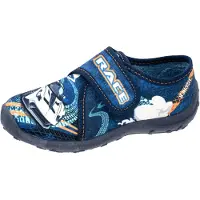 Fischer Markenschuh Jungen-Klett-Hausschuh mit Rennwagen
