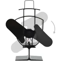 vidaXL Ofenventilator Wärmebetrieben 2 Blätter Schwarz