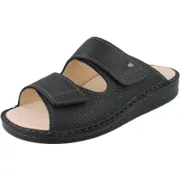 Finn Comfort Riad Herren Pantolette schwarz genarbtes Glattleder - Größe: 43