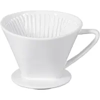 Cilio Kaffeefilter, weiß, Weiß glasierter Filter aus Keramik mit einem Loch, Durchmesser: 14 cm