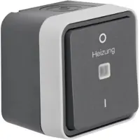 Hager WNC015 Kontroll-Ausschalter AP 2-polig, Aufdruck Heizung “0“ “1“, W.1 IP55, grau