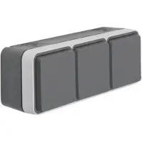 Berker SCHUKO-Aufputzsteckdose W.1, 3fach waagerecht, 16A, 250V, IP55, grau matt, 1 Stk.