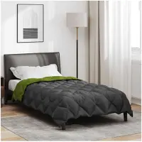 vidaXL Winterbettdecke 135 x 200 cm 450 g/m² Grün und Anthrazit