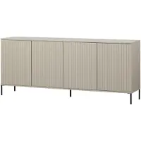 Woood Sideboard "Gravu", beige (staub), B:200cm H:85cm T:44cm, FSC-zertifiziertes teilmassives Holz, Sideboards, Sideboard, New Gravure Sideboard von , elegantes Design und viel Stauraum