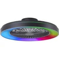 Brilliant Schwarzer Deckenventilator Mazzaro mit RGB-Lampe - 58cm