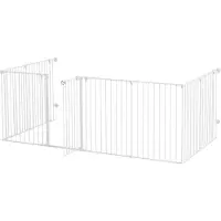 PawHut Welpenlaufstall Absperrgitter Faltbar Freilaufgehege mit 8 Platten Stahl