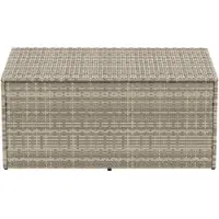 Super Merchant Garten-Auflagenbox Hellgrau 110x50x58 cm Poly Rattan