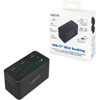 Logilink UA0370, Kabelgebunden, USB 3.2 Gen 1 (3.1 Gen 1) Type-C, 60 W, 10,100,1000 Mbit/s, Schwarz, CF, MicroSD (TransFlash), SD