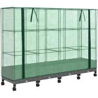 vidaXL Gartenplanter mit Gewächshausabdeckung und Rädern 4 stk. PP