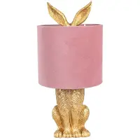 Clayre & Eef Tischlampe Kaninchen Ø 20x43 cm goudkleurig roze Polyresin