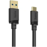 Hama 00202007, 3 m, USB A, USB C, USB 3.2 Gen 1 (3.1 Gen 1), 5 Gbit/s, Schwarz