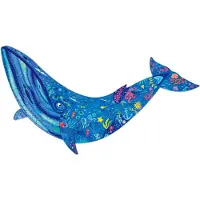 Hape Schimmerpuzzle „Meerestiere“ – 200 Teile, Kinder Holzpuzzle mit Glanzeffekt