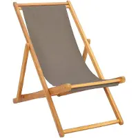 vidaXL Liegestuhl Taupe Massivholz Teak
