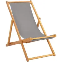 vidaXL Liegestuhl Hellgrau Massivholz Teak