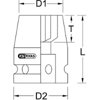 Ks Tools 3/8" Sechskant-Kraft-Stecknuss kurz 7/8" - 515.1557