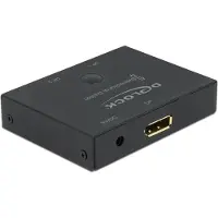 DeLOCK DisplayPort 2 - 1 Umschalter bidirektional 8K 30 Hz, Schwarz, Metall, 1 m, 7680 x 4320 Pixel, 7680 x 4320 Pixel, 30 Hz