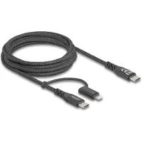 DeLOCK USB Kabel 2 in 1 Type-C zu USB C Lightning für iPhone & iPad 2m