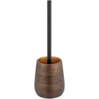 Wenko WC-Garnitur "Palena", braun (bronzefarben, braun, schwarz), H:37cm L:12,5cm, Kunststoff, Reinigungsbürsten, WC-Garnitur, bronze, mit auswechselbarem Bürstenkopf