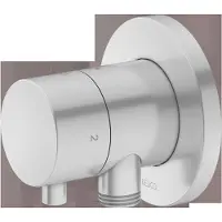 Keuco IXMO Umstellventil UP 2 Verbraucher, Schlauchanschluss, Comfort Griff und Brausehalter, mit Absperrung, Rosette rund, 59557171201, Farbe: Aluminium-finish
