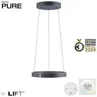 Paul Neuhaus LED-Hängeleuchte E-Clipse, mystic grey, Ø 50 cm, CCT