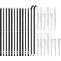 vidaXL Maschendrahtzaun mit Bodenhülsen Anthrazit 1,1x25 m