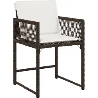 vidaXL 13-tlg. Garten-Essgruppe mit Kissen Braun Poly Rattan