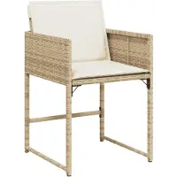 vidaXL 17-tlg. Garten-Essgruppe mit Kissen Beige Poly Rattan